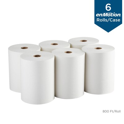 enmotion Recycled Hardwound Paper Towels, 1-ply, 800 ft./Roll, 6 Rolls/Carton (89490)