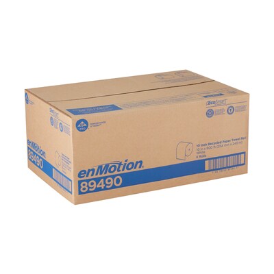 enmotion Recycled Hardwound Paper Towels, 1-ply, 800 ft./Roll, 6 Rolls/Carton (89490)