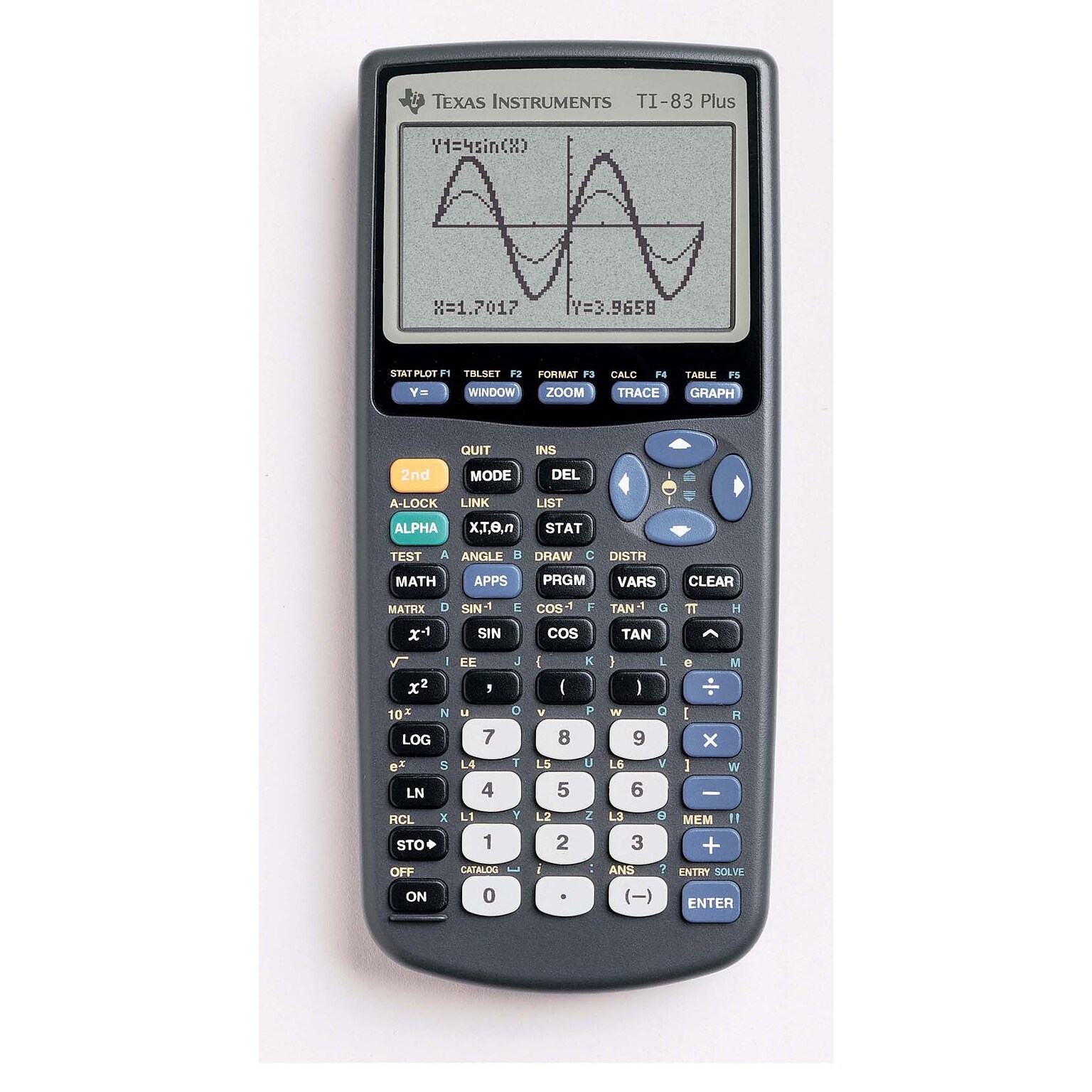 Texas Instruments TI83PLUSTK 10-Digit CAS Calculator, Gray, 10/Bx