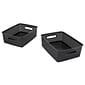 Advantus Weave Plastic Bins, Black, 3/Pack (AVT40326)