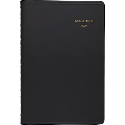 2020 AT-A-GLANCE 5-1/2 x 8-1/2 Daily Appointment Book, Black (70-800-05-20)