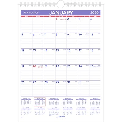 2020 AT-A-GLANCE 8 x 11 Mini Monthly Wall Calendar (PM12820)