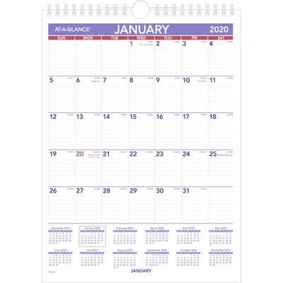 2020 AT-A-GLANCE 8 x 11 Mini Monthly Wall Calendar (PM12820)