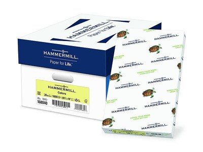 Hammermill Recycled Colored Paper, 20 lbs., 8.5 x 14, Cream, 5000 Sheets/Carton (168040)