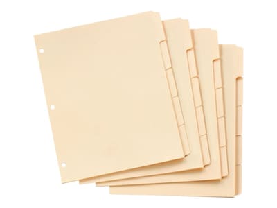 Oxford Write-On Paper 5 Tab Dividers, Manila, 20 Sets/Box (13V)