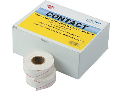 Garvey Labels, Two-Line, White, 16000/Box (090954)