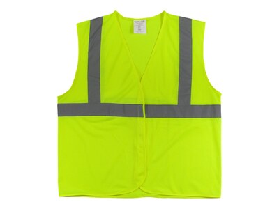 Protective Industrial Products Hook & Loop Safety Vest, ANSI Class R2, X-Large, Hi-Vis Lime Yellow (