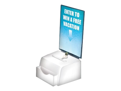 Azar Locking Styrene Suggestion Box, White (206776)