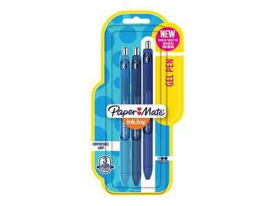 Paper Mate InkJoy Retractable Gel Pens, Fine Point, Assorted Colors Ink, 3/Pack (1968615)