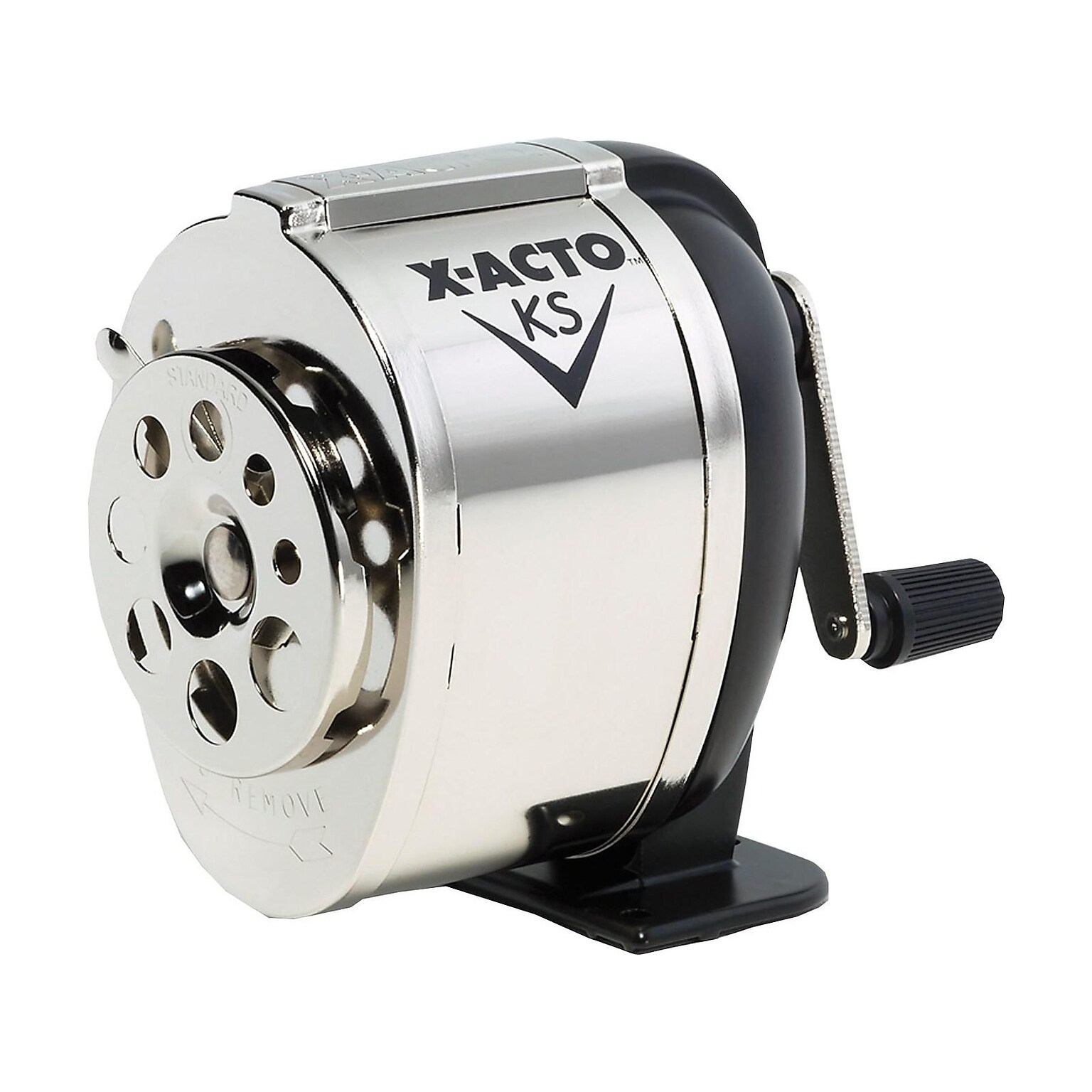 X-ACTO KS Manual Pencil Sharpener, Black/Silver (1031)