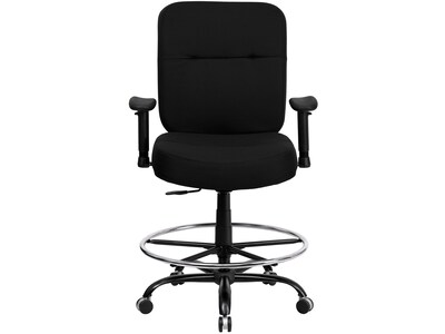 Flash Furniture HERCULES Big & Tall Fabric Drafting Stool, Black (WL-735SYG-BK-AD-GG)