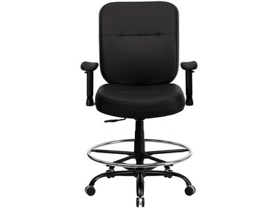 Flash Furniture HERCULES Big & Tall LeatherSoft Drafting Chair, Black (WL-735SYG-BK-LEA-AD-GG)