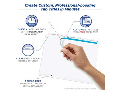 Avery Index Maker Paper Dividers with Print & Apply Label Sheets, 12 Tabs, White (11428)