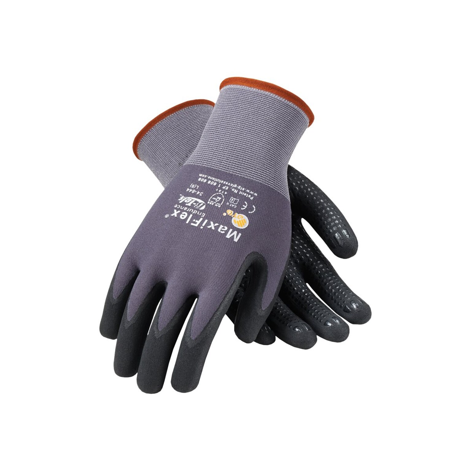 MaxiFlex Endurance by ATG Nitrile Gloves, Black/Gray, Dozen (34-844/L)