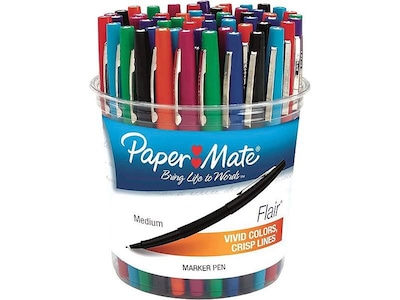 Paper Mate Flair Felt Pen, Medium Point, Assorted Ink, 48/Pack (4651)