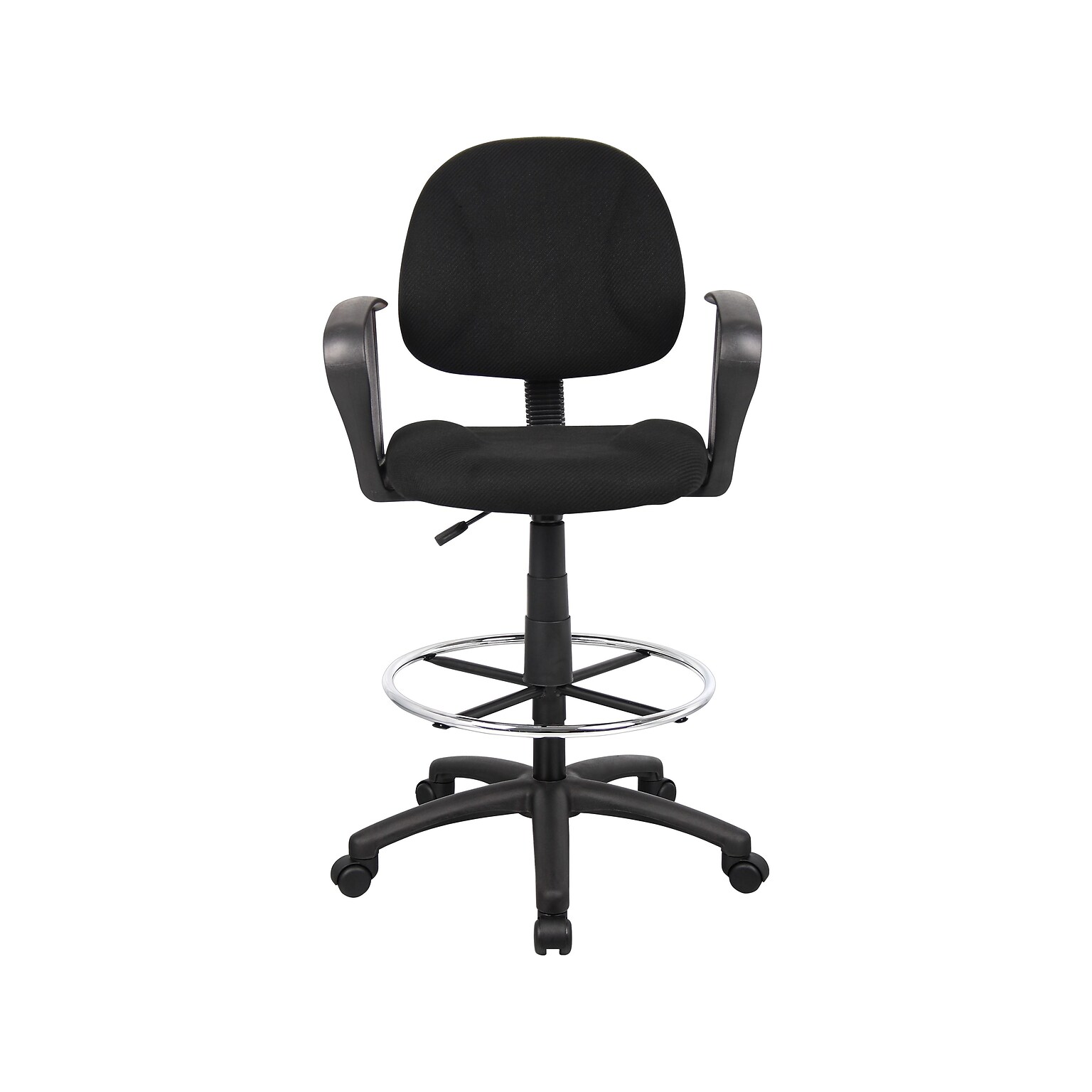 Boss Ergonomic Works Tweed Fabric Drafting Stool Black (B1617-BK)