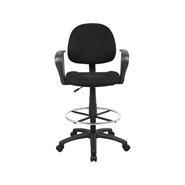 Boss Ergonomic Works Tweed Fabric Drafting Stool Black (B1617-BK)