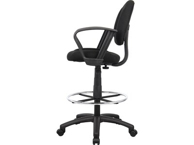 Boss Ergonomic Works Tweed Fabric Drafting Stool Black (B1617-BK)