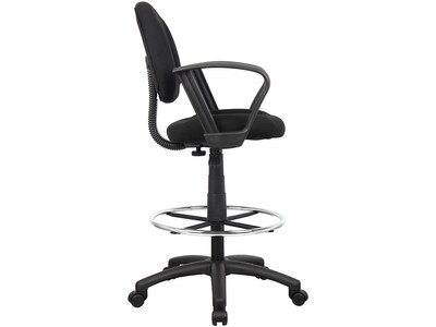 Boss Ergonomic Works Tweed Fabric Drafting Stool Black (B1617-BK)