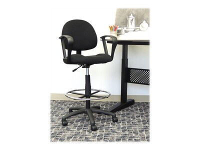 Boss Ergonomic Works Tweed Fabric Drafting Stool Black (B1617-BK)