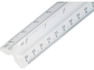 Staedtler Mars 12" Imperial/Metric Triangular Architect Scale, White (987 19-31BK)