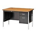 Sandusky Lee 600 Series 48W Single Pedestal Desk, Medium Oak/Black (SQ4830BO)