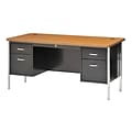 Sandusky Lee 600 Series Double Pedestal Desk, Oak (DQ6030BO)