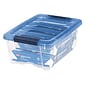 Iris Stack & Pull 12.9 Qt. Latch Lid Storage Bin, Navy/Clear (100306)