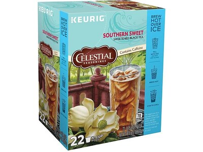 Celestial Seasonings Southern Sweet Iced Tea, Keurig K-Cup Pods, 22/Box (6825)