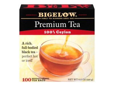 Bigelow Premium Ceylon Tea Bags, 100/Box (00351)