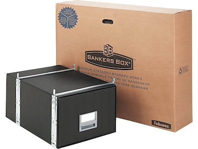 Bankers Box Staxonsteel File Storage Drawers, Stackable, Legal Size, Black, 6/Carton (00512)