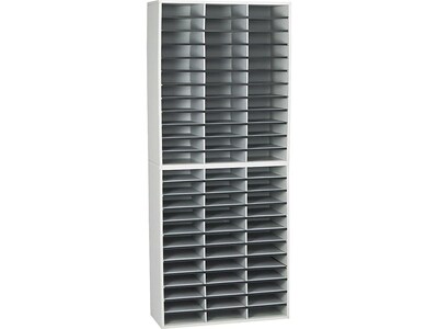 Fellowes 72-Compartment Literature Organizers, 29 x 69.13, Dove Gray (25121)