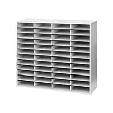 Fellowes 48-Compartment Literature Organizers, 38.25 x 34.69, Dove Gray (25081)