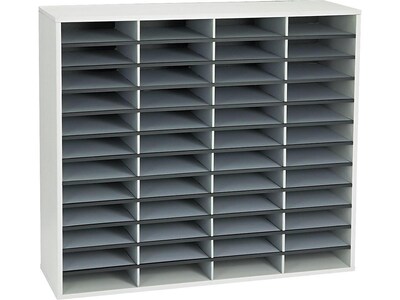 Fellowes 48-Compartment Literature Organizers, 38.25" x 34.69", Dove Gray (25081)