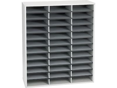 Fellowes 36-Compartment Literature Organizers, 29 x 34.69, Dove Gray (25061)