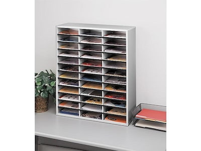 Fellowes 36-Compartment Literature Organizers, 29 x 34.69, Dove Gray (25061)