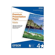 Epson Premium Matte Presentation Paper, 8.5 x 11, 50/Box (S041257)