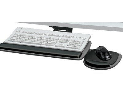 Fellowes Standard Adjustable Keyboard Shelf, Black/Graphite (93841)