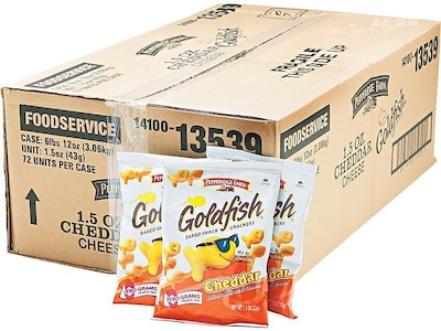 Goldfish Cheddar Crackers, 1.5 oz., 72 Packs/Box (CAM13539)