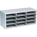 Fellowes 12-Compartment Literature Organizers, 29 x 12.94, Dove Gray (25004)