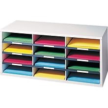 Fellowes 12-Compartment Literature Organizers, 29 x 12.94, Dove Gray (25004)