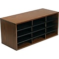 Fellowes 12-Compartment Literature Organizers, 29 x 12.94, Medium Oak (25400)