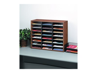 Fellowes 24-Compartment Literature Organizers, 29" x 23.44", Medium Oak (25043)