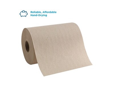 Pacific Blue Basic Recycled Hardwound Paper Towels, 1-ply, 580 ft./Roll, 12 Rolls/Carton (26401)
