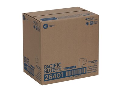 Pacific Blue Basic Recycled Hardwound Paper Towels, 12 Rolls/Carton (26401)