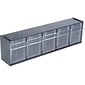 Deflect-O Interlocking Tilt Bin Plastic Compartment Storage, Black/Transparent (20504OP)