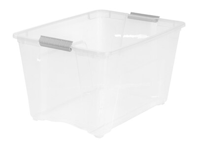 Iris Stack & Pull 54 Qt. Latch Lid Storage Bin, Clear (100243)