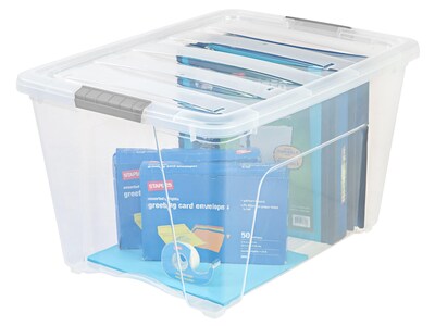 Iris Stack & Pull 54 Qt. Latch Lid Storage Bin, Clear (100243)