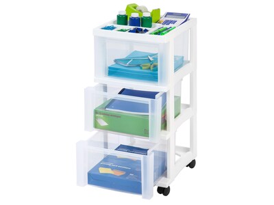 Iris 3 Drawers Standalone Storage, White, 2/Carton (116836)