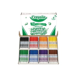 Crayola Classpack Washable Kids' Markers, Fine, Assorted Colors, 200/Carton  (58-8211)